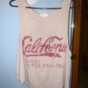 Tan/Cream California Loose Tank Top